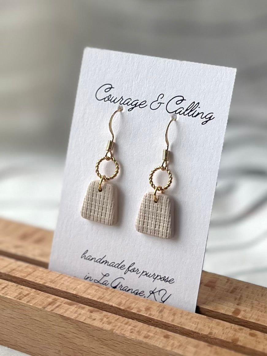 Linen Trapezoid Dangles