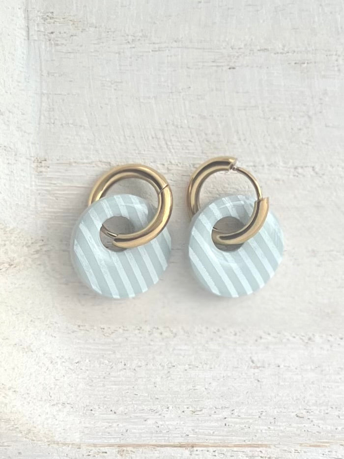 Denim Stripe Huggies in Gold