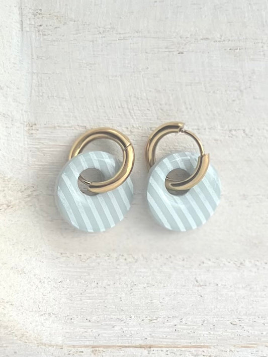 Denim Stripe Huggies in Gold