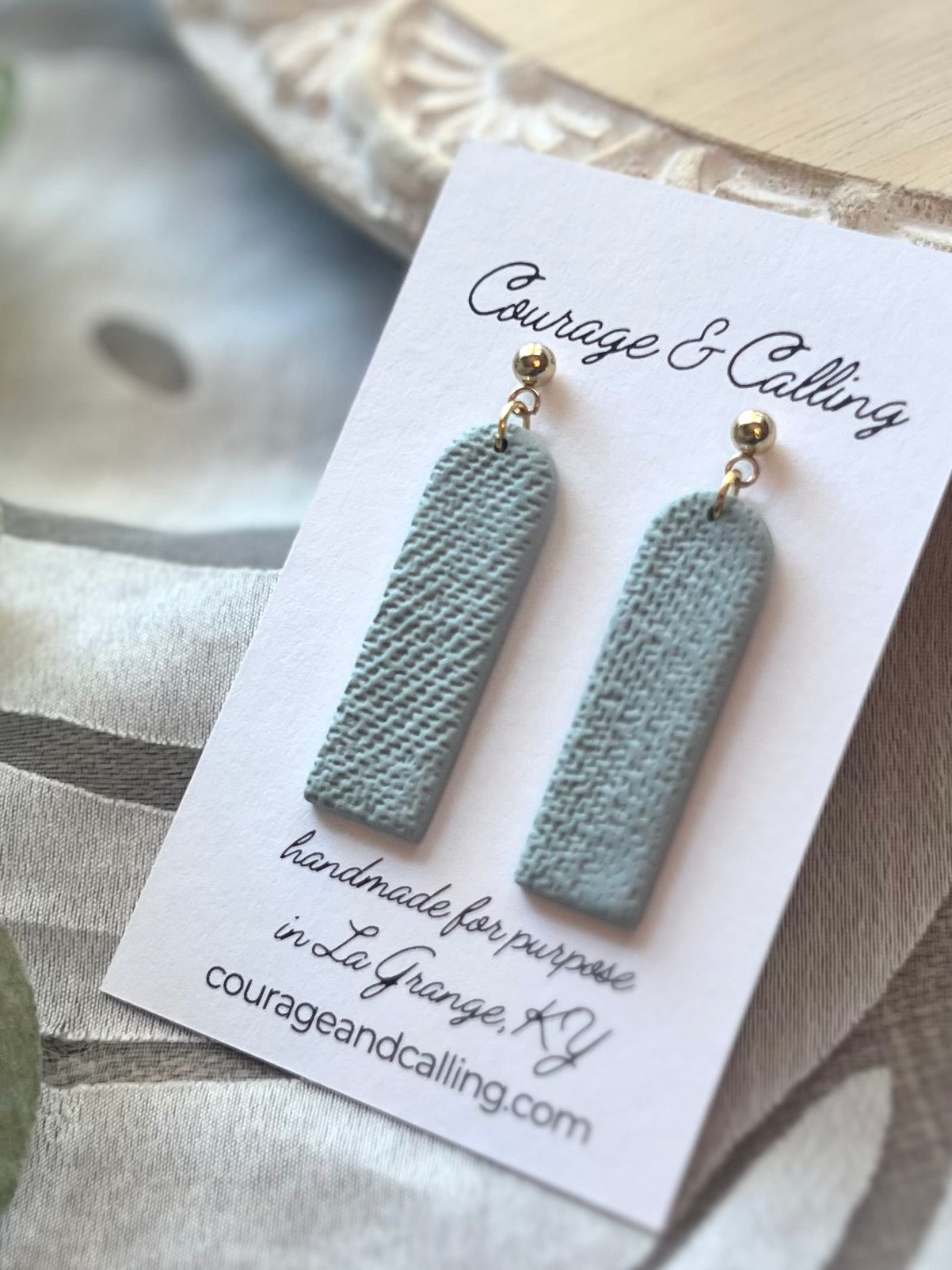 Washed Denim Skinny Arch Dangles