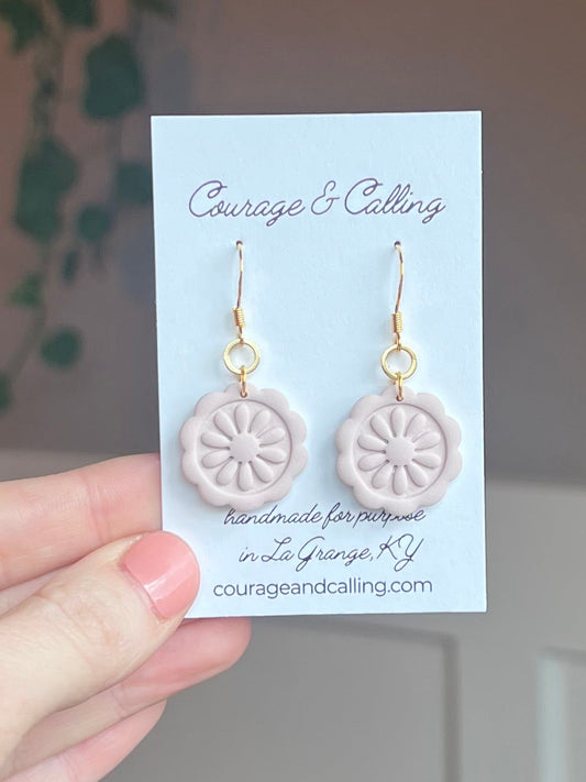 Wax Seal Daisy Dangles