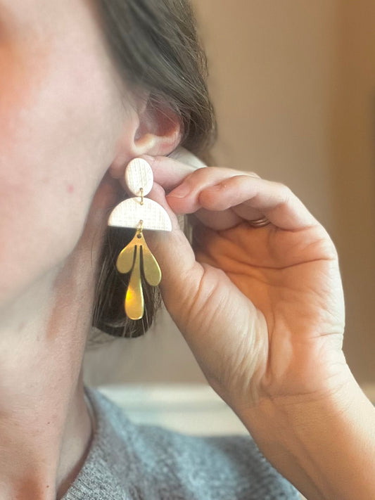 White Linen Statement Dangles