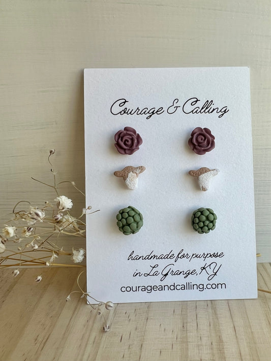 MINI Cow, Rose & Succulent Stud Pack