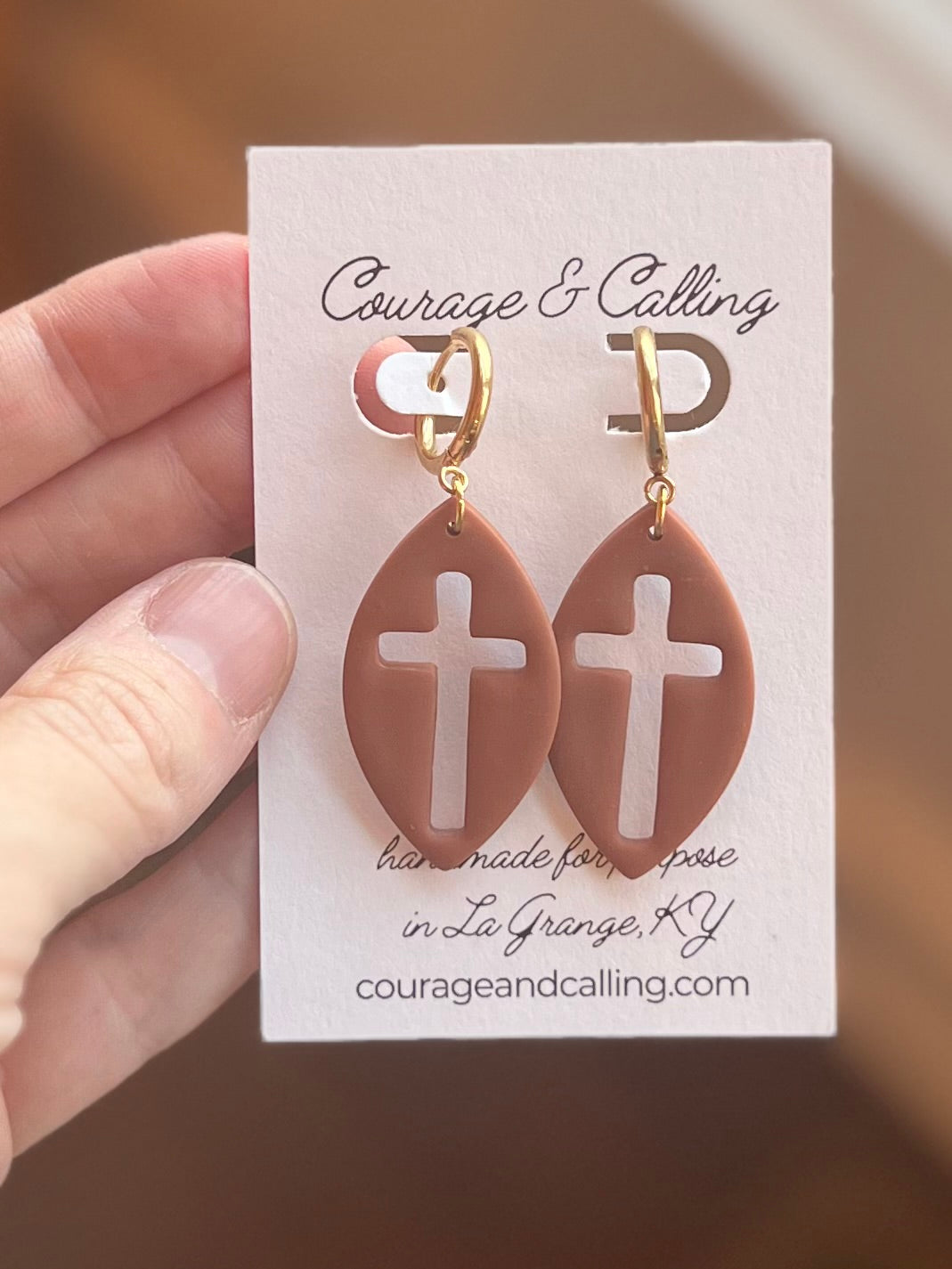Open Cross Huggies in Camel