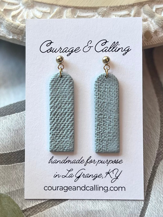 Washed Denim Skinny Arch Dangles