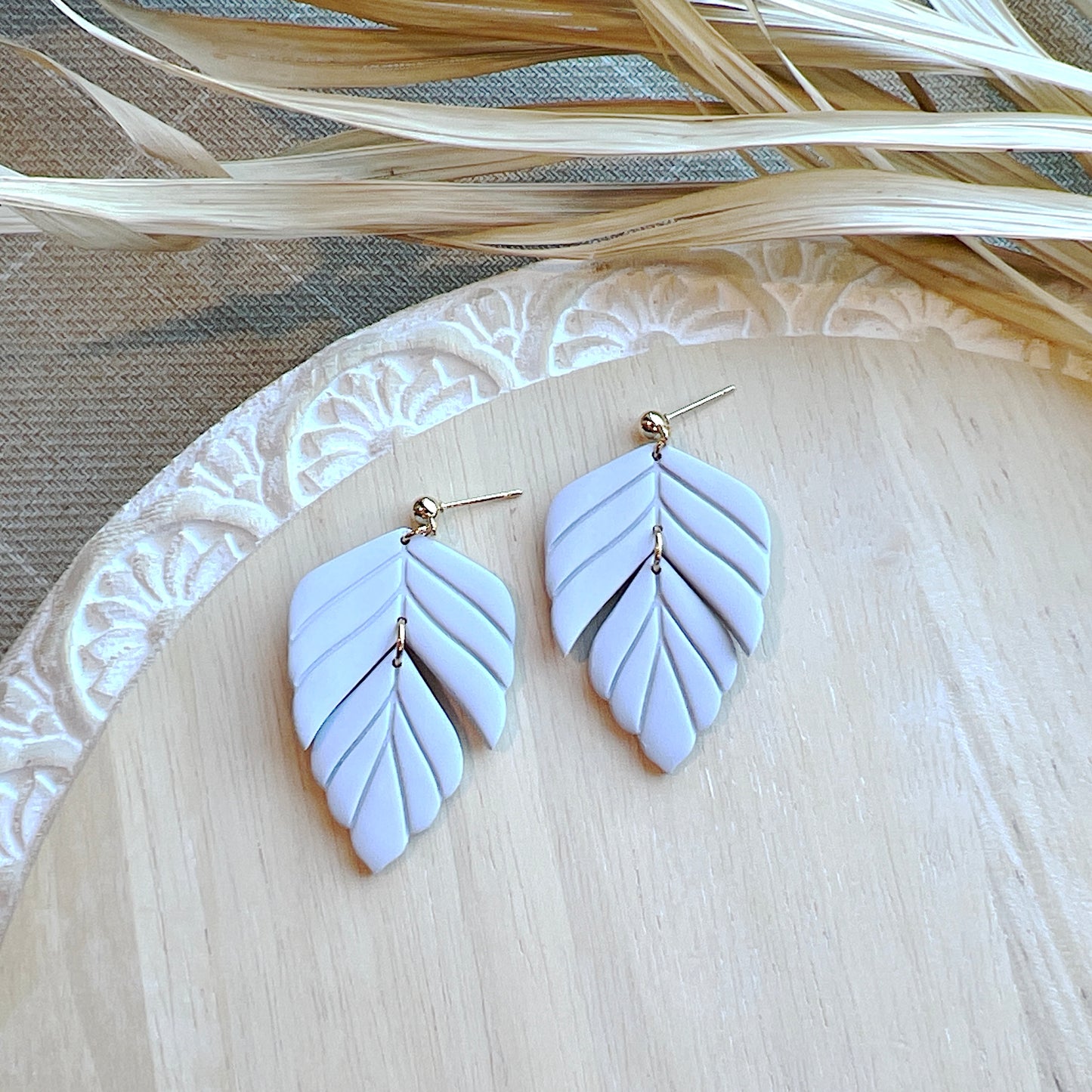 Tori Leaf Dangles in Barely Lavender