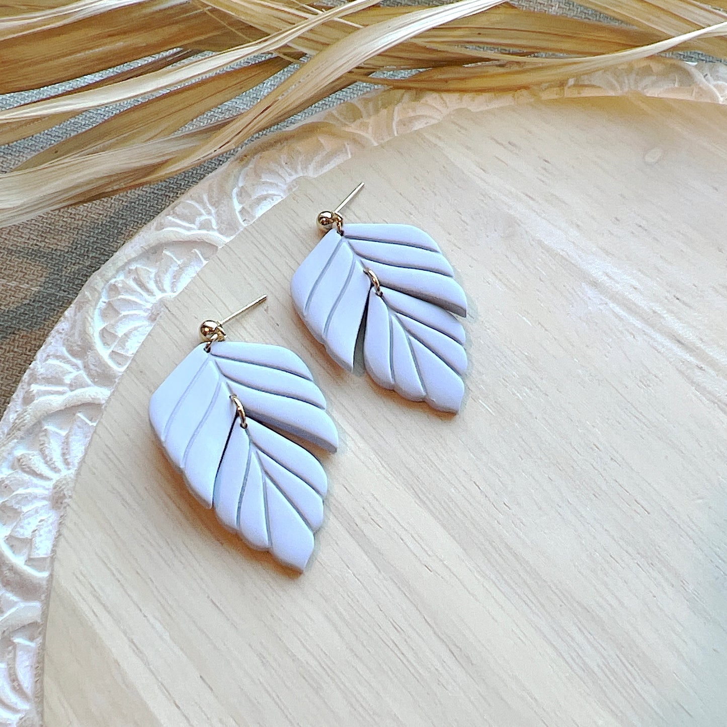 Tori Leaf Dangles in Barely Lavender