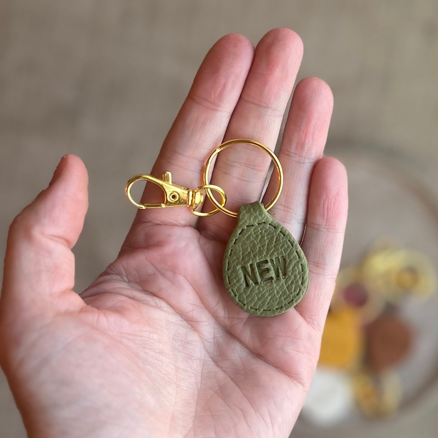 Leather Effect Keychain