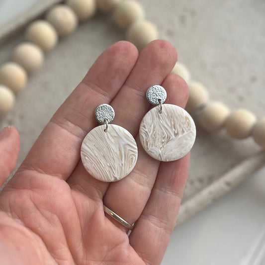 Hannah Dangles in Silver Pristine Abalone