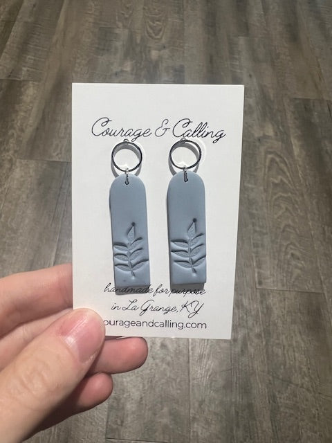 Circle Fern Stamp Dangles in Cornflower
