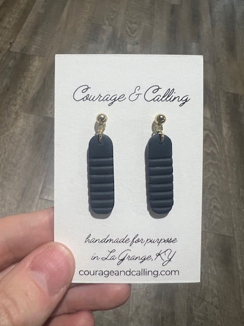 Stripe Oval Dangles