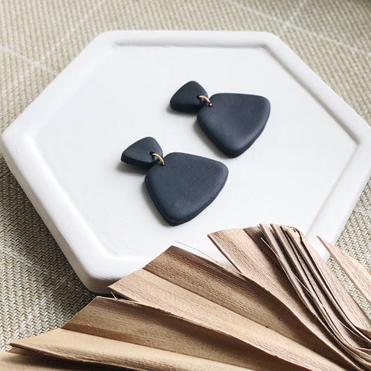 Black Solid Fan Dangles