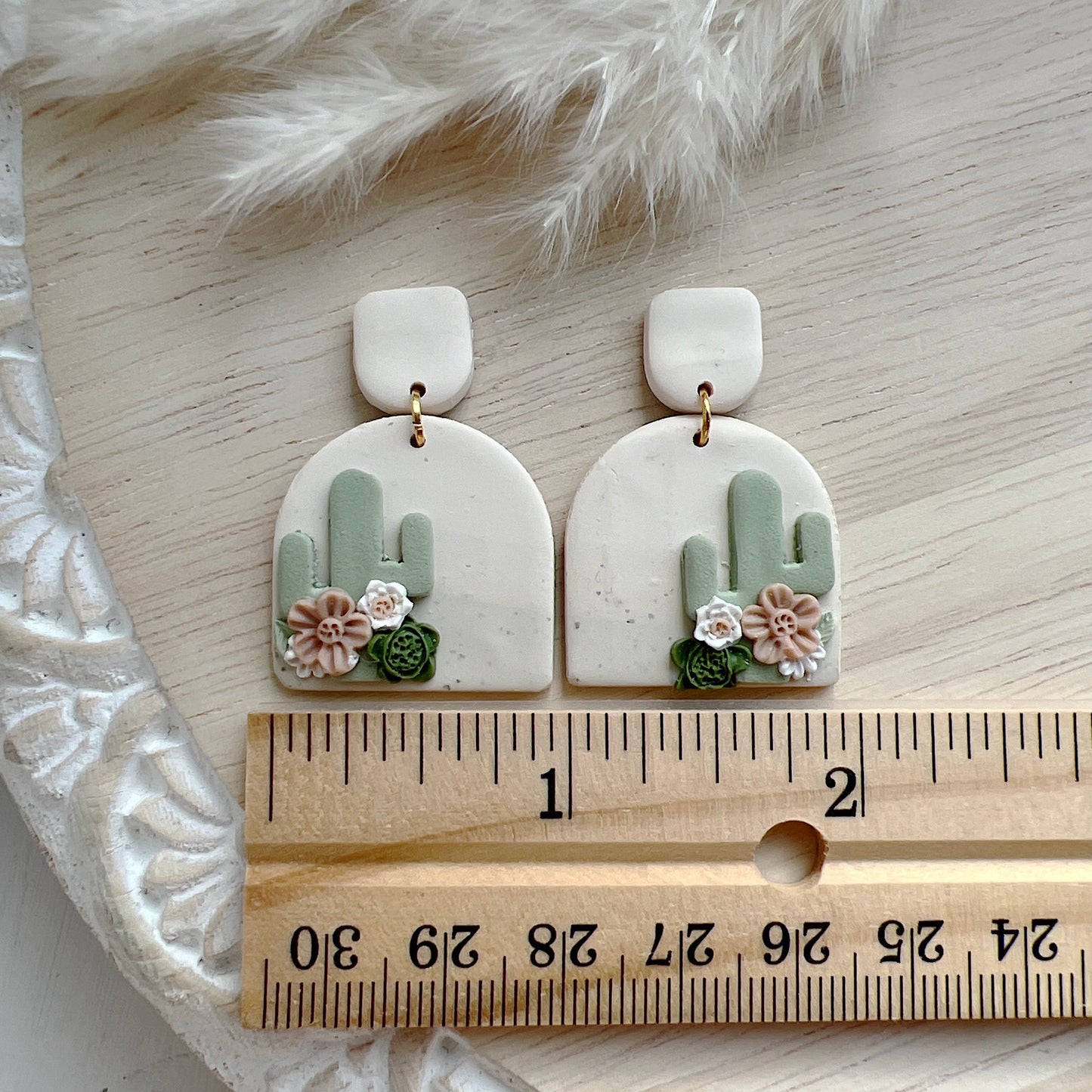 Floral Cactus Dangles