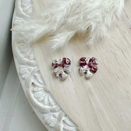 Southwest Red Quartz Monstera Studs