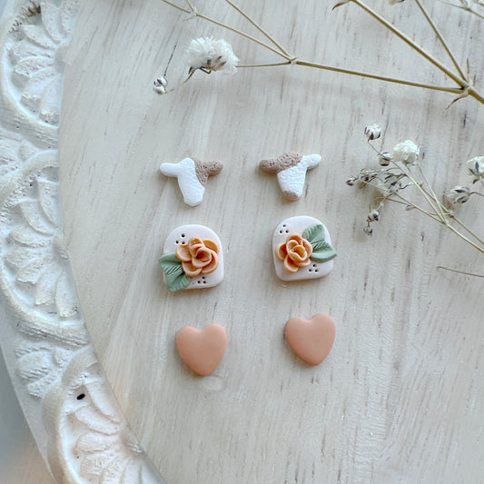MINI Cow & Peach Rose Stud Pack