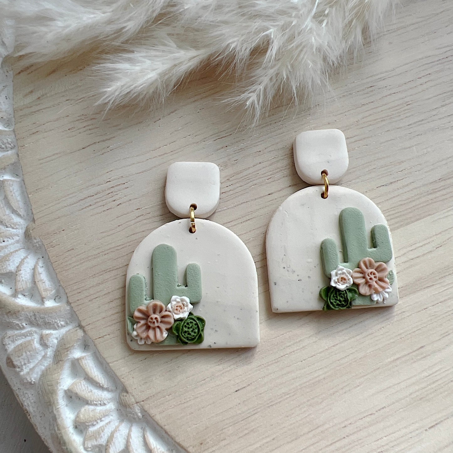 Floral Cactus Dangles