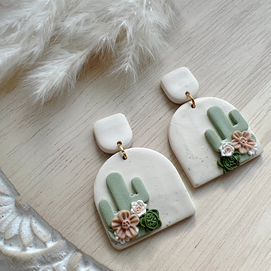 Floral Cactus Dangles