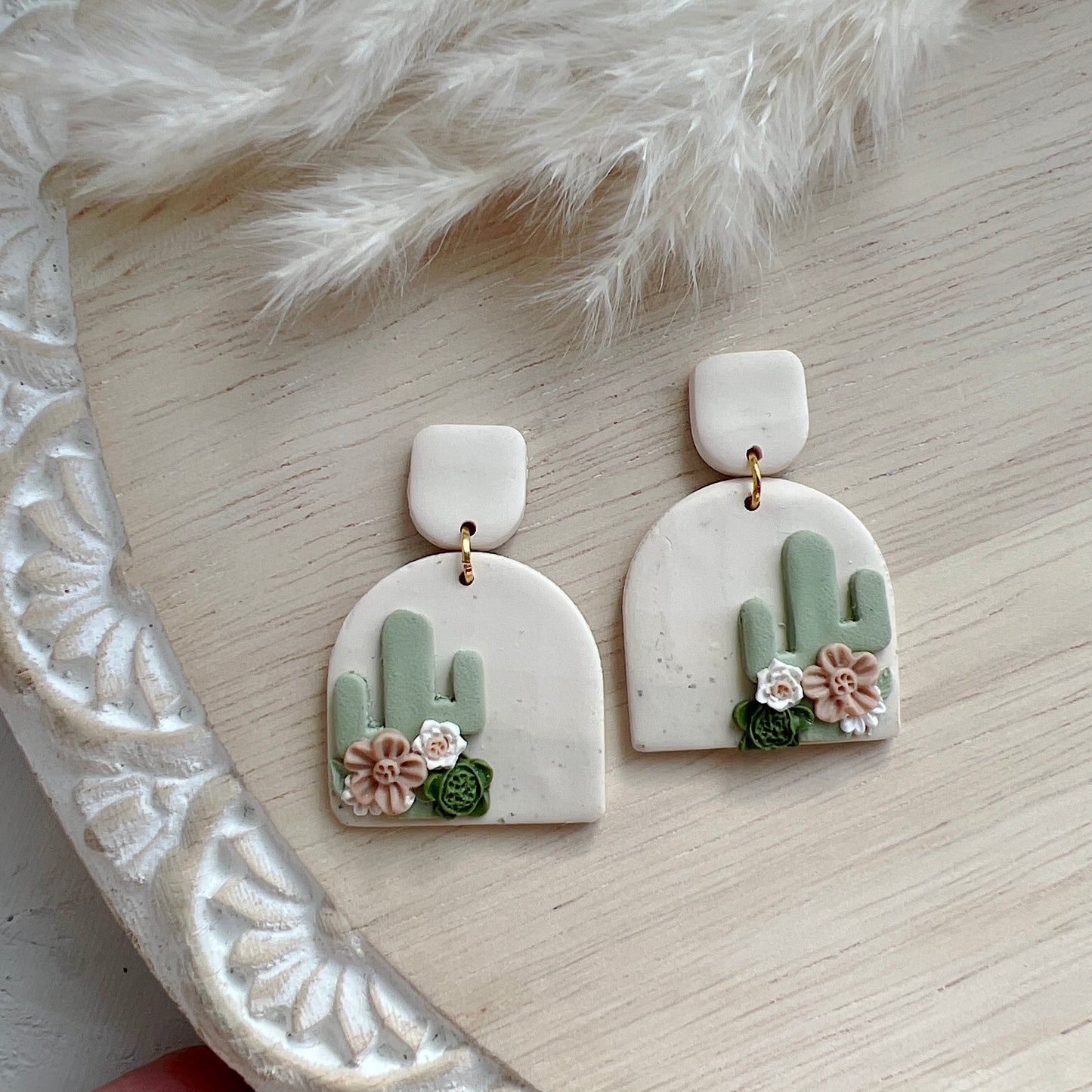 Floral Cactus Dangles